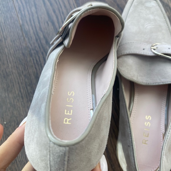 Reiss Women's Suede Buckle Detail Loafers 7.5 - Picture 7 of 12